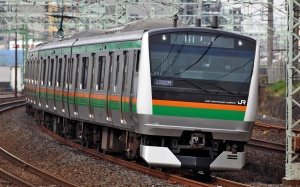 JR East E233-3000 train that will typically be seen on the new Ueno-Tokyo Line. Photo by Tennen-Gas, CC BY-SA 3.0
